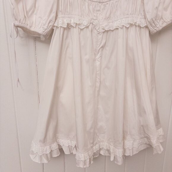 For Love and Lemons Jackson Mini Dress White Size Medium - Picture 10 of 12